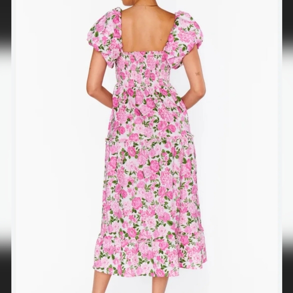 Show Me Your MuMu Pink Floral Midi Dress - Picture 2 of 7